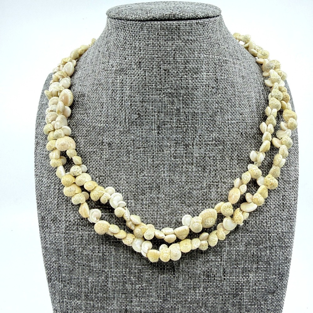 Natural Beachy Seashell Layered Necklace Boho Statement Festival Style Accessory